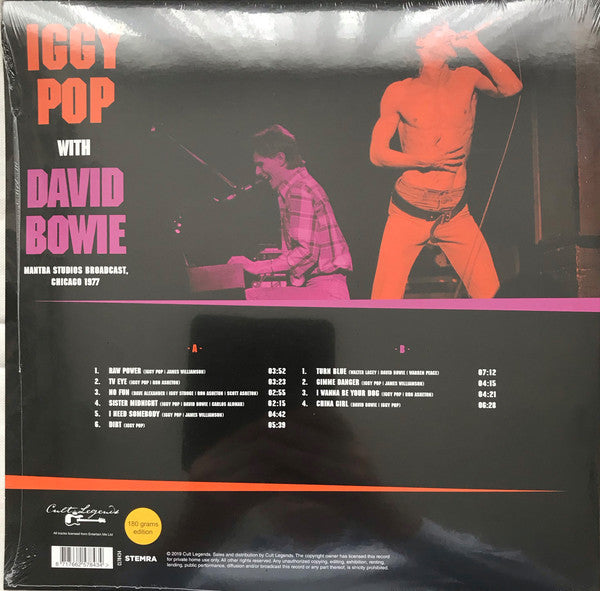 Iggy Pop With David Bowie ‎– Mantra Studios Broadcast, Chicago 1977 - New LP Record 2019 Europe Import Vinyl - Garage Rock / Punk - Shuga Records