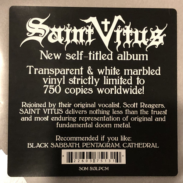 Saint Vitus ‎– Saint Vitus - New LP Record 2019 Season Of Mist Europe Import Clear w/ White Marble Vinyl - Doom Metal - Shuga Records