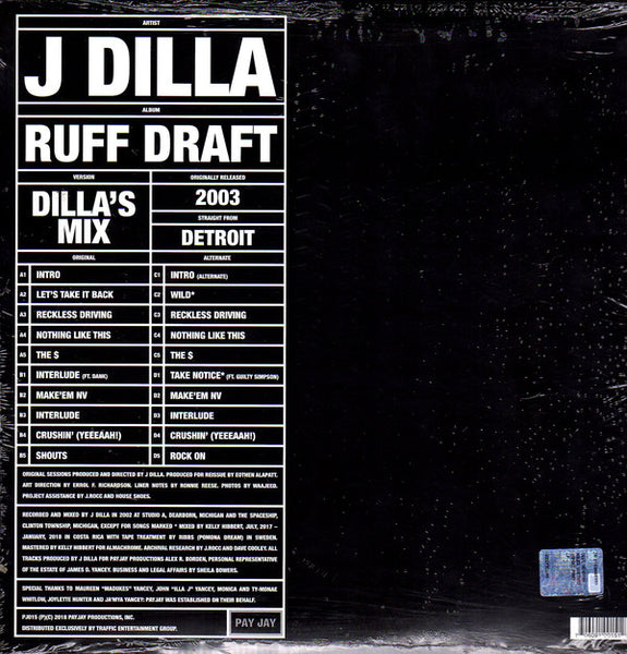 J Dilla - Ruff Draft: Dilla's Mix - New 2 LP Record Store Day 2018 Pay Jay USA RSD Vinyl & Download - Hip Hop - Shuga Records