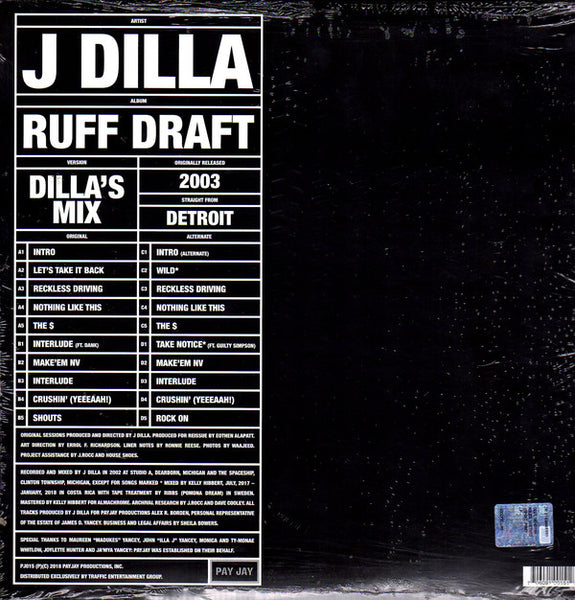 J Dilla - Ruff Draft: Dilla's Mix - New 2 LP Record Store Day 2018 Pay Jay USA RSD Vinyl & Download - Hip Hop