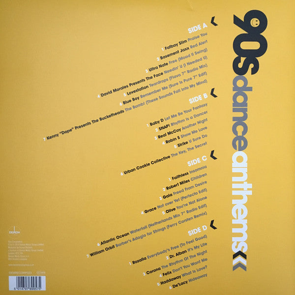 Various ‎– 90s Dance Anthems - New 2 LP Record 2019 Demon UK Import Vinyl - Electronic / Eurodance / Trance / Euro House - Shuga Records