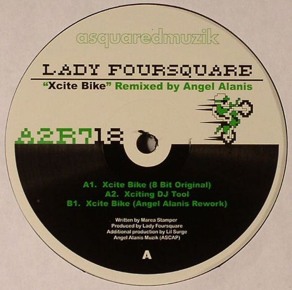 Lady Foursquare - Xcite Bike - New 12" Single Record 2008 A Squared Muzik Dust Traxx Vinyl - Chicago Techno / Minimal - Shuga Records