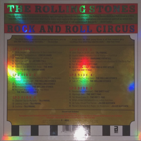 Various Artists - The Rolling Stones Rock And Roll Circus (1989) - New 3 LP Record Box Set 2019 ABKCO 180 gram Vinyl - Classic Rock - Shuga Records