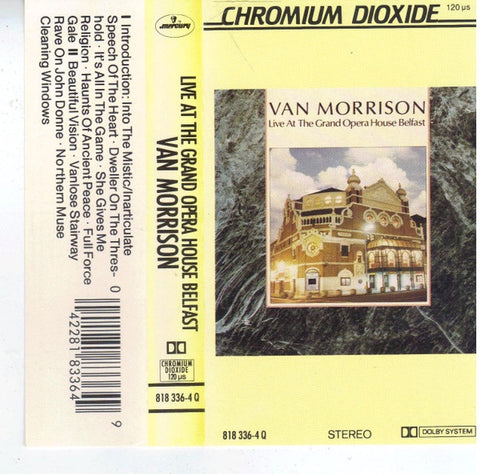 Van Morrison – Live At The Grand Opera House Belfast - Used Cassette 1984 Mercury Tape - Blues Rock / Pop Rock