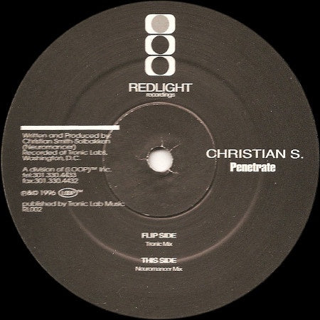 Christian S. – Penetrate - New Sealed 12" Single Record 1996 Redlight Vinyl - Hard House / Trance