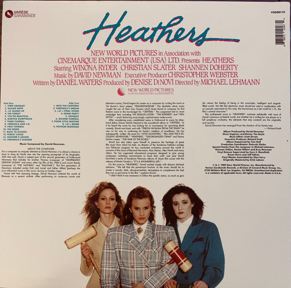 David Newman ‎– Heathers Original Motion Picture Soundtrack (1989) - New LP Record 2019 Varèse Sarabande Green Neon Vinyl - Soundtrack - Shuga Records