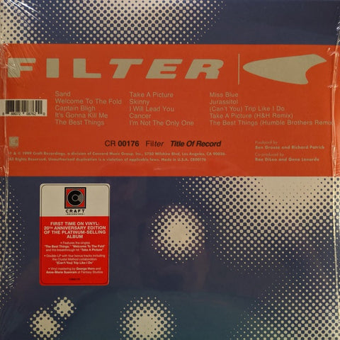 Filter – Title Of Record (1999) - New 2 LP Record 2019 Craft USA Vinyl - Alternative Rock