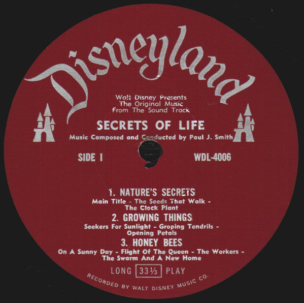 Paul J. Smith – Secrets Of Life - VG+ LP Record 1956 Disneyland USA Vinyl - Soundtrack