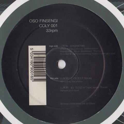 OSO Finsengi – Luxor - New 12" Single Record 1999 Colony UK Vinyl - Drum n Bass / Breaks