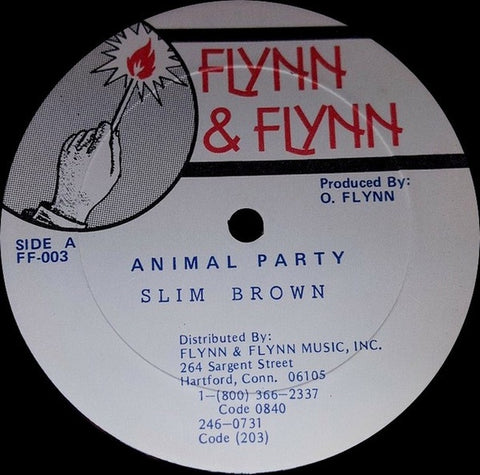 Slim Brown – Animal Party - VG+ 12" Single Record 1995 Flynn & Flynn USA Vinyl - Reggae / Dancehall