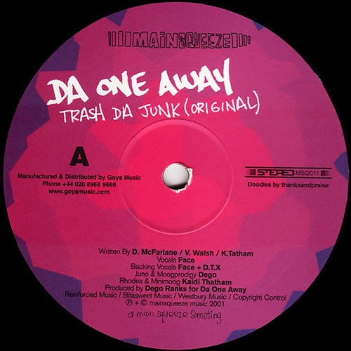 Da One Away – Trash Da Junk - New 12" Single Record 2001 Main Squeeze UK Vinyl - Broken Beat / Future Jazz