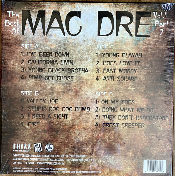 Mac Dre ‎– Tha Best Of Mac Dre Vol. 1 Part 2 - New 2 LP Record 2019 Thizz Entertainment 180 gram Vinyl - Hip Hop - Shuga Records