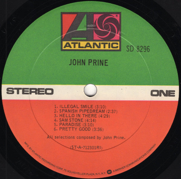 John Prine – John Prine (1972) - VG+ LP Record 1975 Atlantic USA Vinyl - Rock / Country Rock - Shuga Records