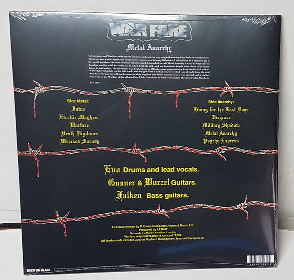 Warfare ‎– Metal Anarchy (1985) - New LP Record 2019 Back On Black UK Import Vinyl - Thrash / Hardcore