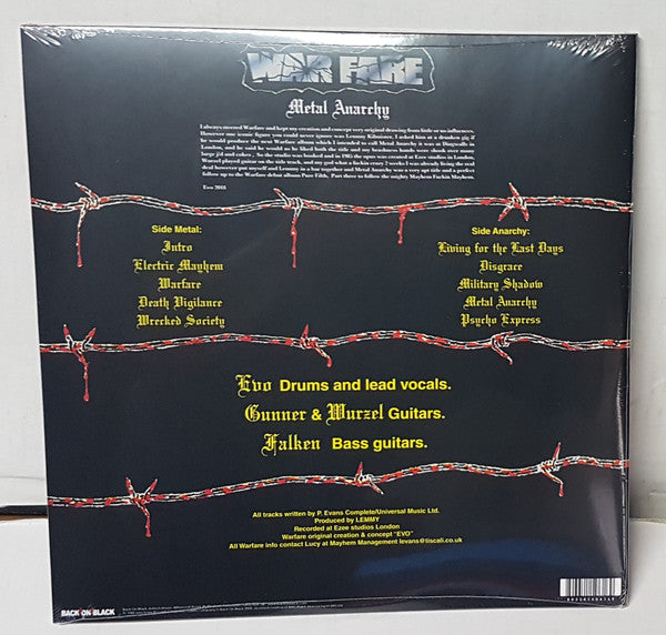 Warfare ‎– Metal Anarchy (1985) - New LP Record 2019 Back On Black UK Import Vinyl - Thrash / Hardcore - Shuga Records