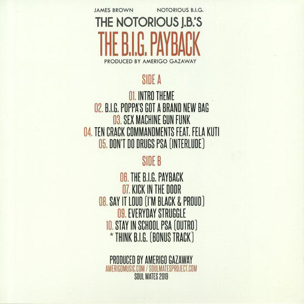 Amerigo Gazaway & The Notorious J.B.'s - The B.I.G. Payback - New LP Record 2019 Soul Mates Black Vinyl - Hip Hop / Funk / MashUp - Shuga Records