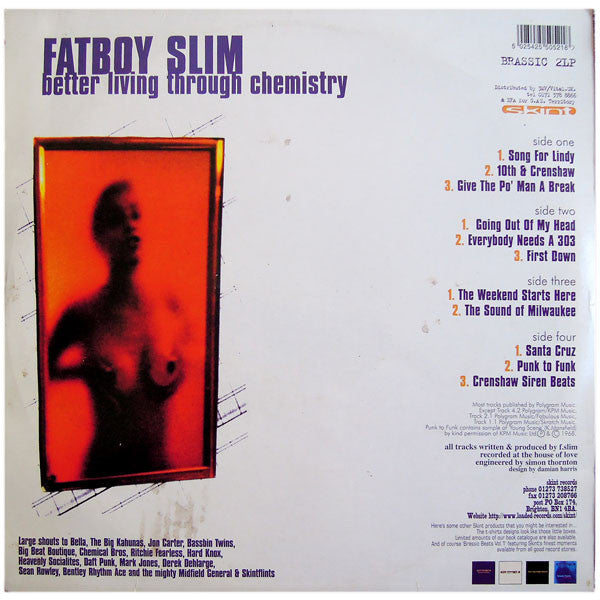 Fatboy Slim – Better Living Through Chemistry - VG+ 2 LP Record 1996 Skint UK Vinyl - Electronic / Big Beat - Shuga Records