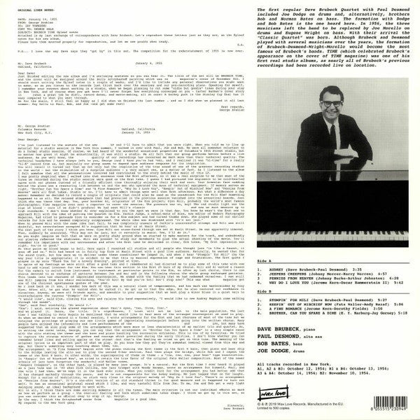 The Dave Brubeck Quartet ‎– Brubeck Time (1955) - New LP Record 2019 Wax Love Italy Import Vinyl - Jazz / Cool Jazz - Shuga Records