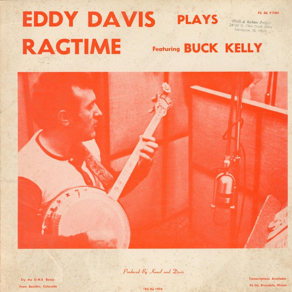 Eddy Davis – Eddy Davis Plays Ragtime - VG+ LP Record 1974 Pa Da USA Vinyl - Jazz / Ragtime - Shuga Records