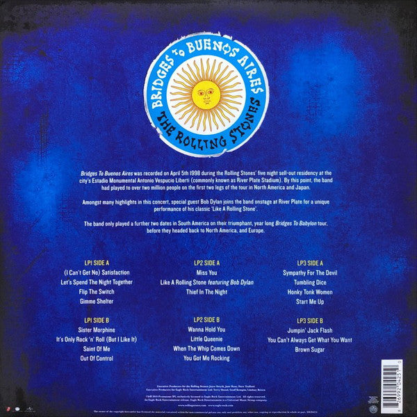 The Rolling Stones - Bridges To Buenos Aires - New 3 LP Record 2019 Eagle Rock USA 180 gram Blue Vinyl - Rock & Roll - Shuga Records