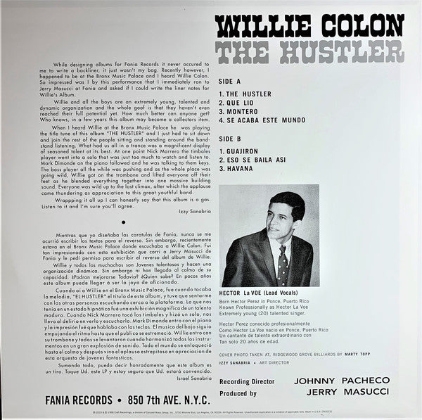 Willie Colon - The Hustler (1968) - New LP Record 2019 Fania / Craft USA 180 gram Vinyl - Latin / Descarga / Jazz - Shuga Records
