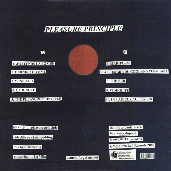 Pleasure Principle ‎– Pleasure Principle - New LP Record 2019 Born Bad France Import Vinyl - Indie Pop / Lo-Fi - Shuga Records