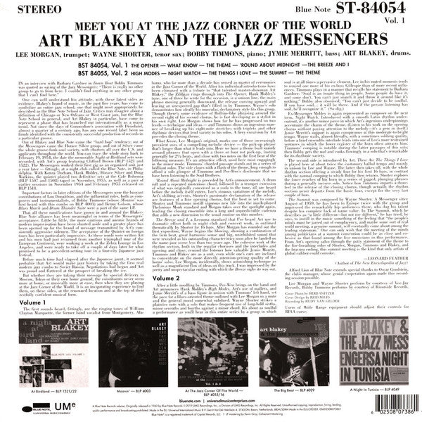 Art Blakey & The Jazz Messengers ‎– Meet You At The Jazz Corner Of The World (Volume 1)(1961) - New LP Record 2019 Blue Note Europe Import 180 gram Vinyl - Jazz / Hard Bop - Shuga Records