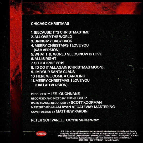 Chicago ‎– Chicago Christmas - New LP Record 2019 Rhino Europe Import Vinyl - Holiday / Christmas - Shuga Records