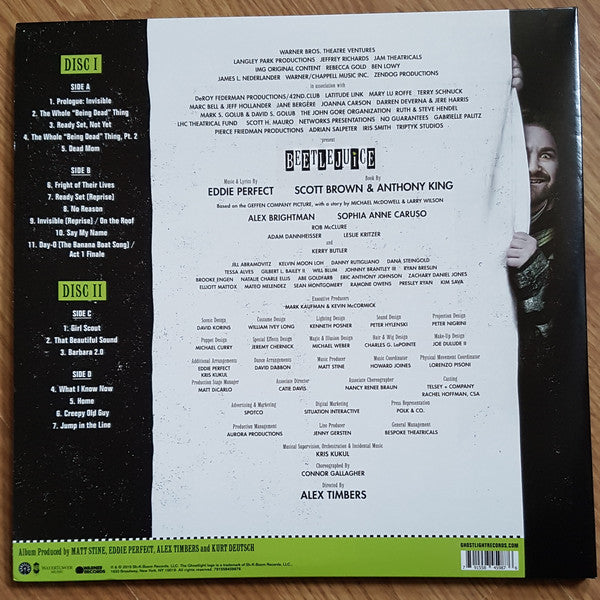 Eddie Perfect ‎– Beetlejuice (Original Broadway Cast Recording) - New 2 LP Record 2019 Warner Spiral Picture Disc Vinyl - Musical