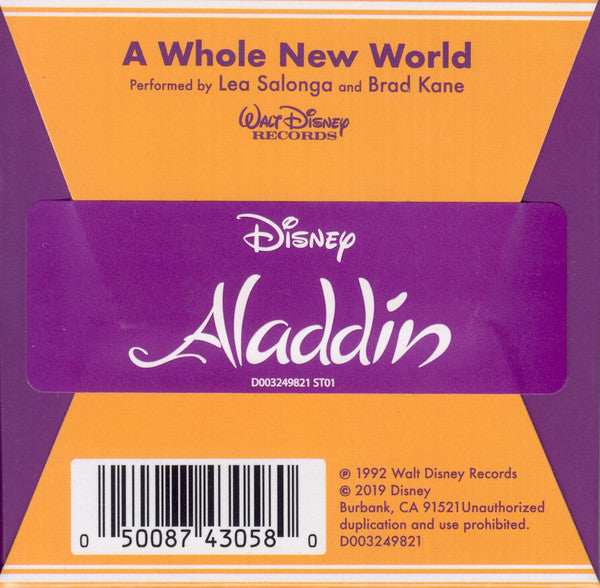 Aladdin / Lea Salonga and Brad Kane - A Whole New World - New Single 3" Record Store Day 2019 Walt Disney USA RSD Black Friday Vinyl - Soundtrack - Shuga Records