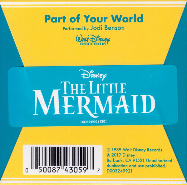 The Little Mermaid / Jodi Benson - Part of Your World - New 3" Single Record Store Day Black Friday 2019 Walt Disney USA RSD Vinyl - Soundtrack - Shuga Records