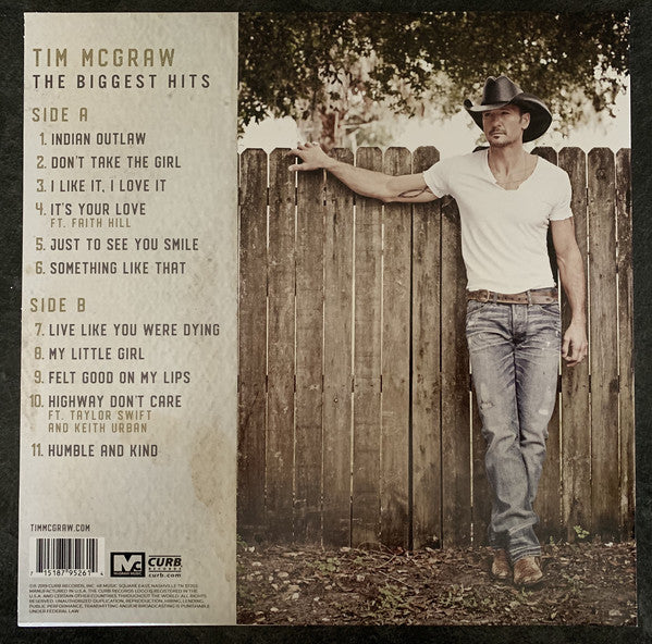 Tim McGraw ‎– The Biggest Hits - New LP Record 2019 Curb USA Vinyl - Country / Taylor Swift