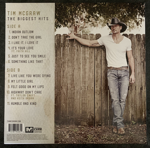 Tim McGraw ‎– The Biggest Hits - New LP Record 2019 Curb USA Vinyl - Country / Taylor Swift - Shuga Records
