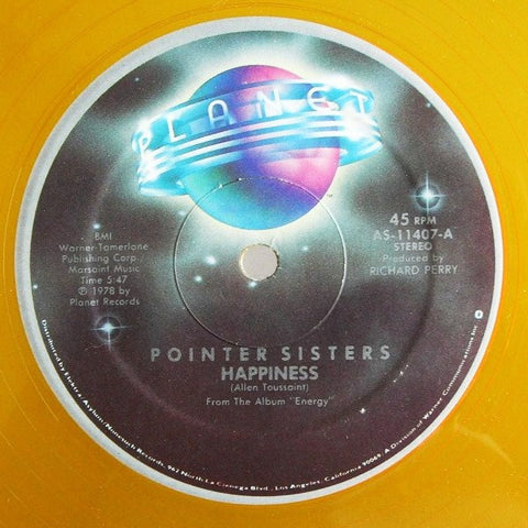 Pointer Sisters – Happiness / Fire - VG+ 12" Single Record 1978 Planet USA Orange Vinyl - Disco / Pop