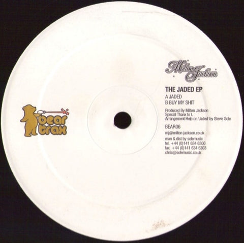 Milton Jackson – The Jaded EP - New 12" Single Record 2003 Bear Trax Vinyl - House