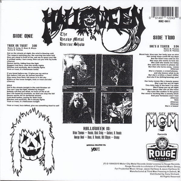 Halloween ‎– Trick Or Treat (1984) - New 7" Single Record 2019 Motor City Metal USA White Vinyl - Heavy Metal - Shuga Records