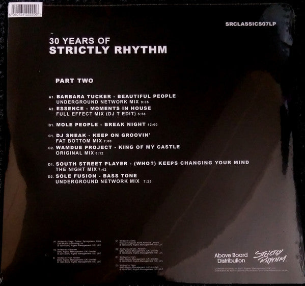 Various ‎– 30 Years Of Strictly Rhythm Part Two - New 2 LP Record 2020 Strictly Rhythm UK Import Vinyl - Electronic / House - Shuga Records