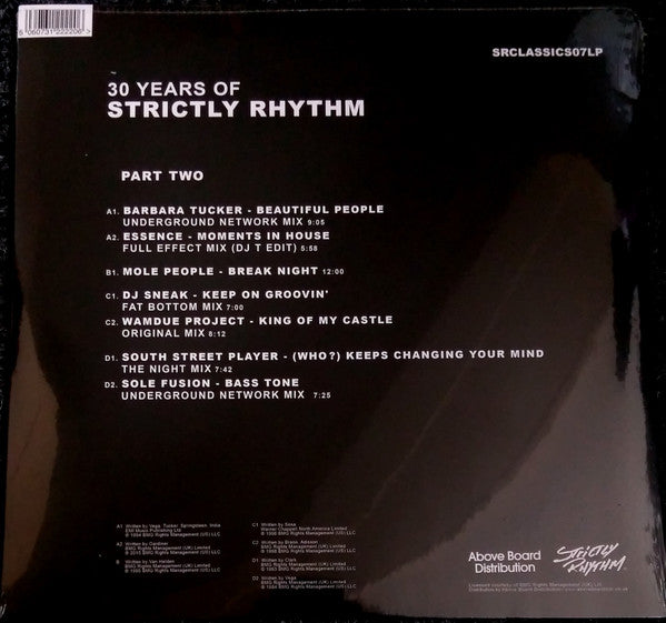 Various ‎– 30 Years Of Strictly Rhythm Part Two - New 2 LP Record 2020 Strictly Rhythm UK Import Vinyl - Electronic / House