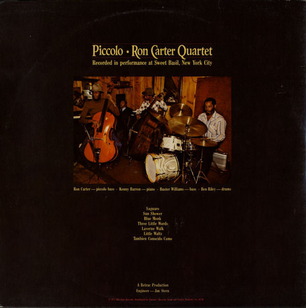 Ron Carter Quartet ‎– Piccolo - VG+ 2 Lp Record 1977 Milestone USA Vinyl - Jazz / Post Bop - Shuga Records