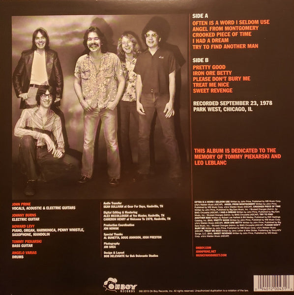 John Prine ‎– September 78 (2015) - New LP Record 2021 Oh Boy USA Black Vinyl - Rock / Folk Rock - Shuga Records