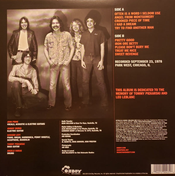 John Prine ‎– September 78 (2015) - New LP Record 2021 Oh Boy USA Black Vinyl - Rock / Folk Rock