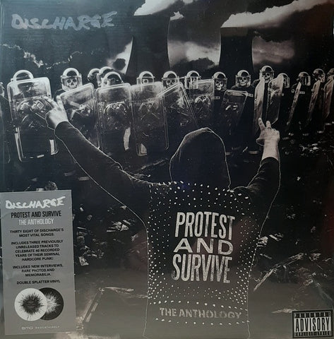 Discharge – Protest And Survive: The Anthology - New 2 LP Record 2020 BMG Black With White Splatter Vinyl - Punk / Hardcore