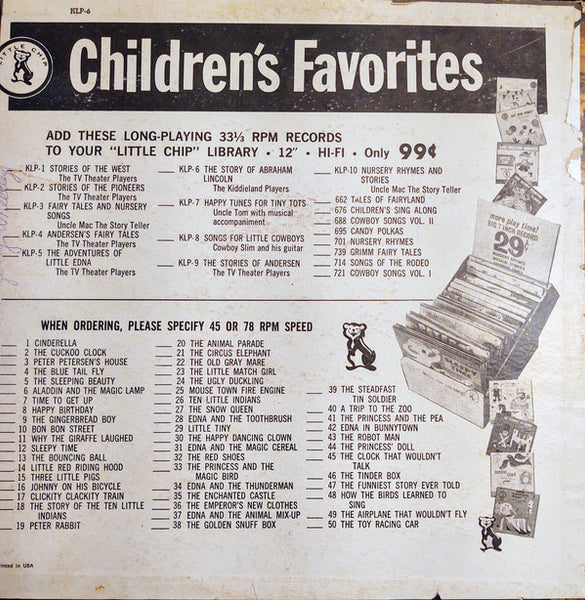 The Kiddieland Players – The Story Of Abraham Lincoln - VG LP Record 1960's Little Chip USA Vinyl - Children's / Story - Shuga Records