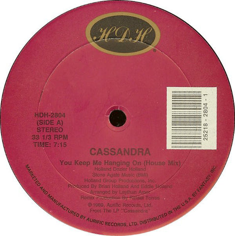 Cassandra – You Keep Me Hanging On - Mint- 12" USA Promo 1989 - House