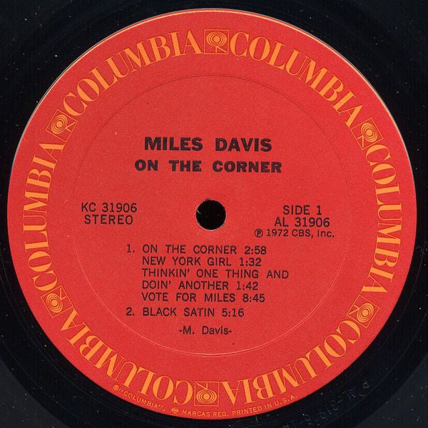 Miles Davis ‎– On The Corner - VG+ LP Record 1972 Columbia USA Vinyl - Jazz / Fusion / Jazz-Funk - Shuga Records