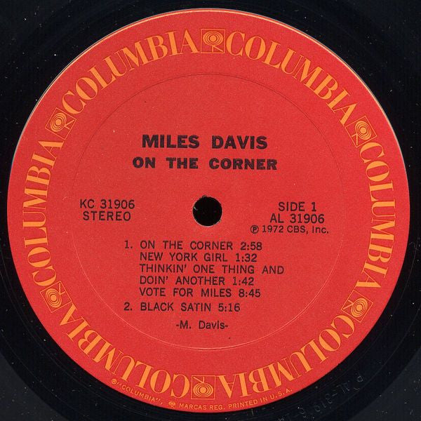 Miles Davis ‎– On The Corner - VG+ LP Record 1972 Columbia USA Vinyl - Jazz / Fusion / Jazz-Funk
