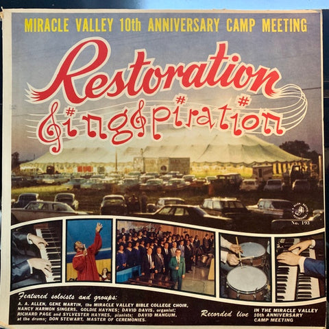 Various – Miracle Valley 10th Annversary Camp Meeting (No. 2) Restoration Singspiration - VG LP Record Miracle Revival Recordings USA Vinyl - Gospel