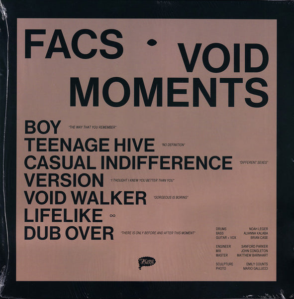 FACS ‎– Void Moments - New LP Record 2020 Trouble In Mind USA Limited Edition Pink Void Vinyl - Art Rock / Post-Punk / Krautrock