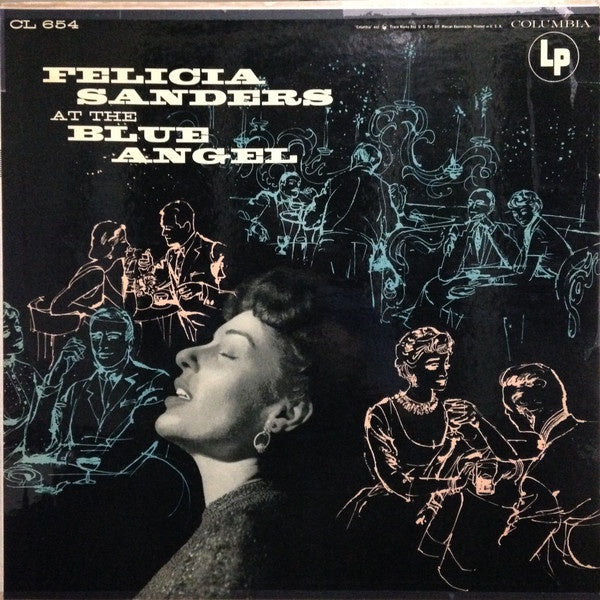 Felicia Sanders – At The Blue Angel - VG+ LP Record 1955 Columbia USA Mono Vinyl - Jazz / Vocal