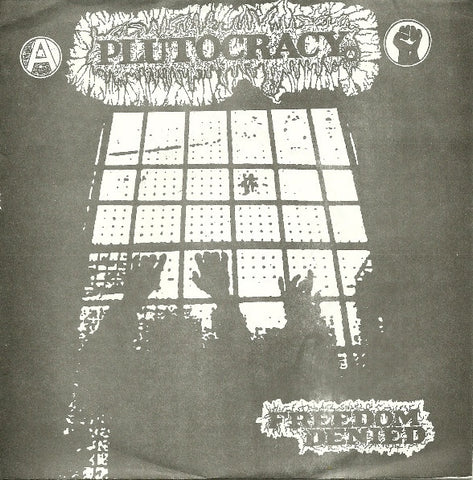 Plutocracy – Freedom Denied - Mint- 7" Single Record 1992 PS USA Vinyl & Inserts - Death Metal / Grindcore